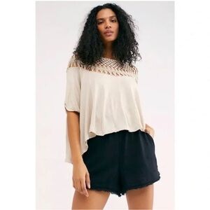 Free People Cream Crochet Women's Top NWT XS